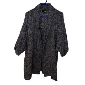 Ana A New Approach‎ Dark Grey Shrug Sweater Short Sleeve Knit Open Front L/XL